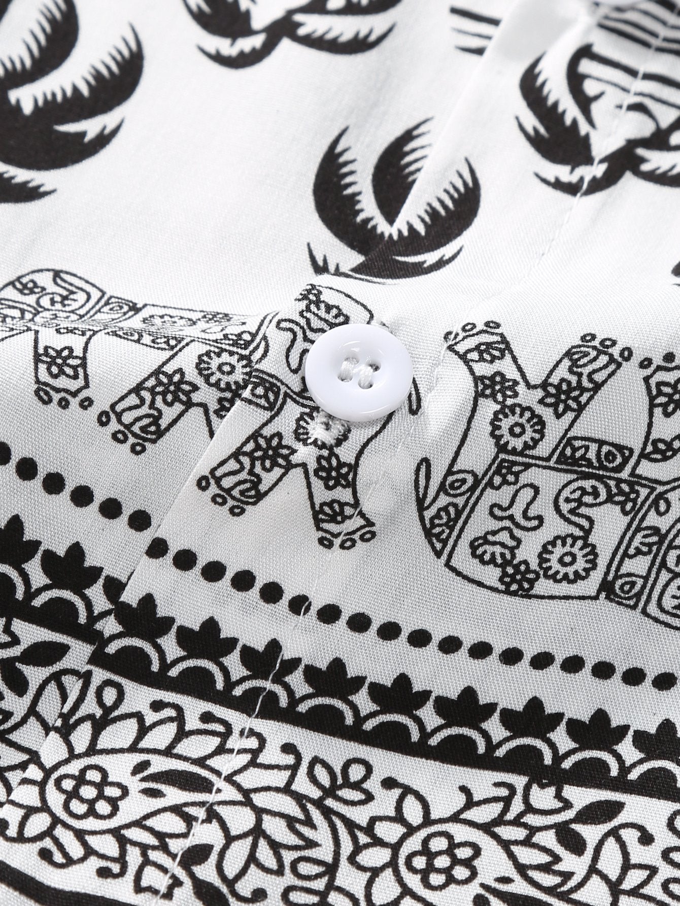 Elephant Print Button Up Shirt