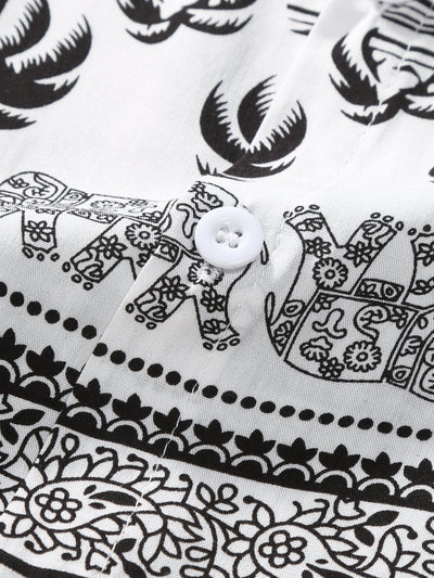 Elephant Print Button Up Shirt