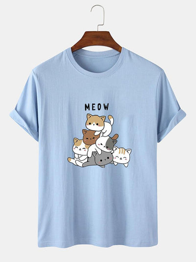 Cute Cat Print T-Shirt
