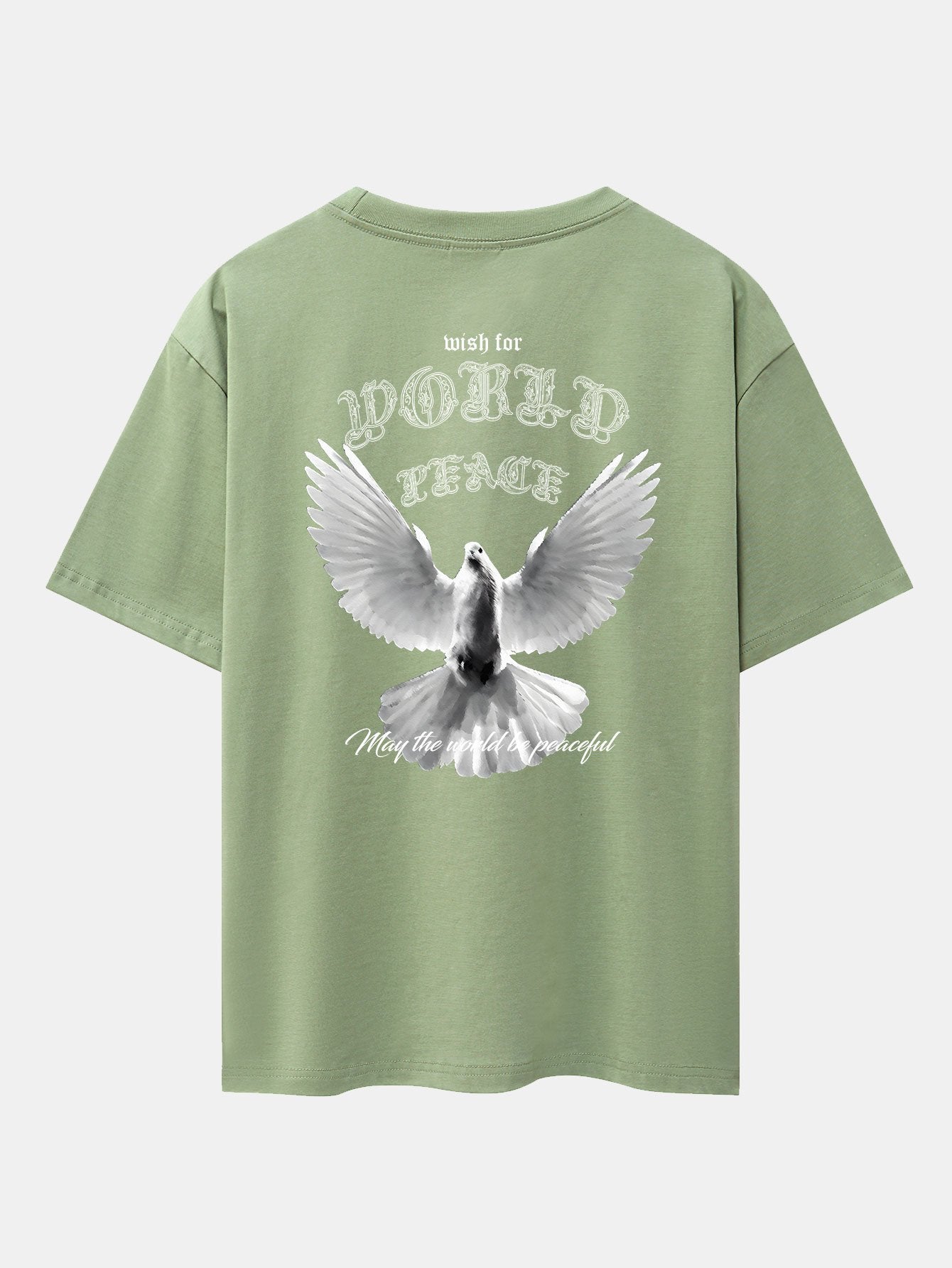 Dove Of Peace Back Print Drop Shoulder Oversize T-Shirt