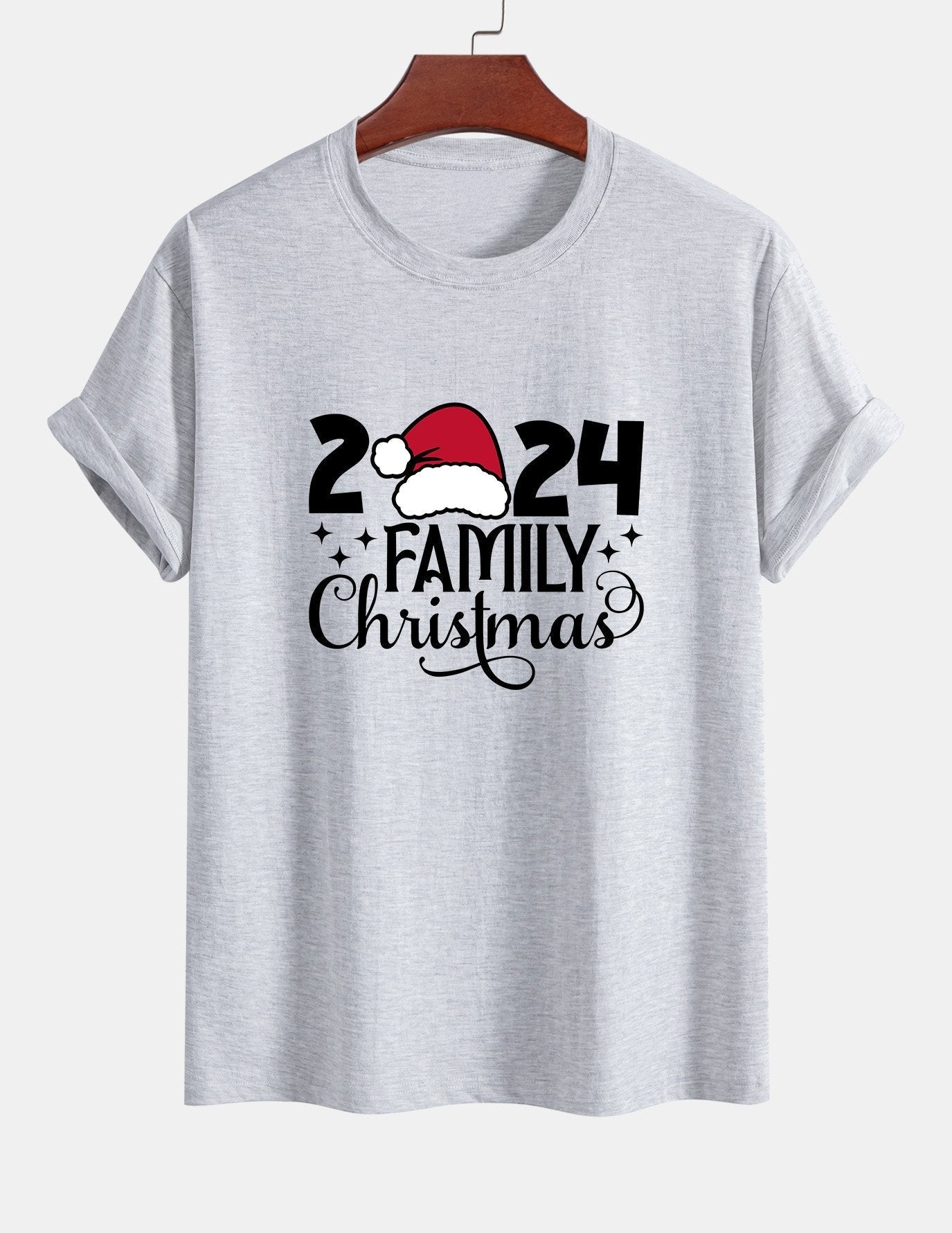 Regular Fit Family Christmas 2024 Print Cotton T-Shirt