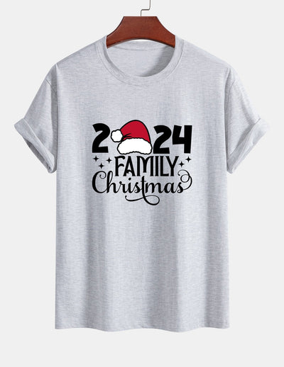 Regular Fit Family Christmas 2024 Print Cotton T-Shirt