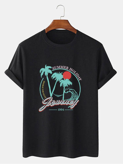 Holiday Palm Trees Print T-Shirt