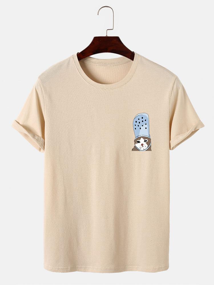 Crying Cat in a Croc Print T-Shirt
