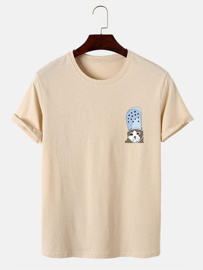 Crying Cat in a Croc Print T-Shirt