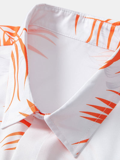 Leaf Print Button Up Shirt