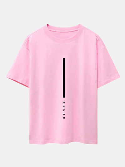 Dream Stripe Print Drop Shoulder Oversize T-Shirt