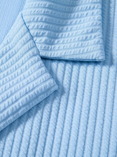 Muscle Fit Ribbed Deep Cuban Shirt