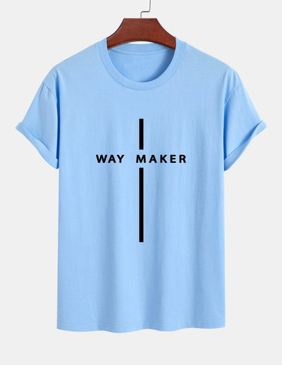 Regular Fit Way Maker Stripe Print Cotton T-Shirt