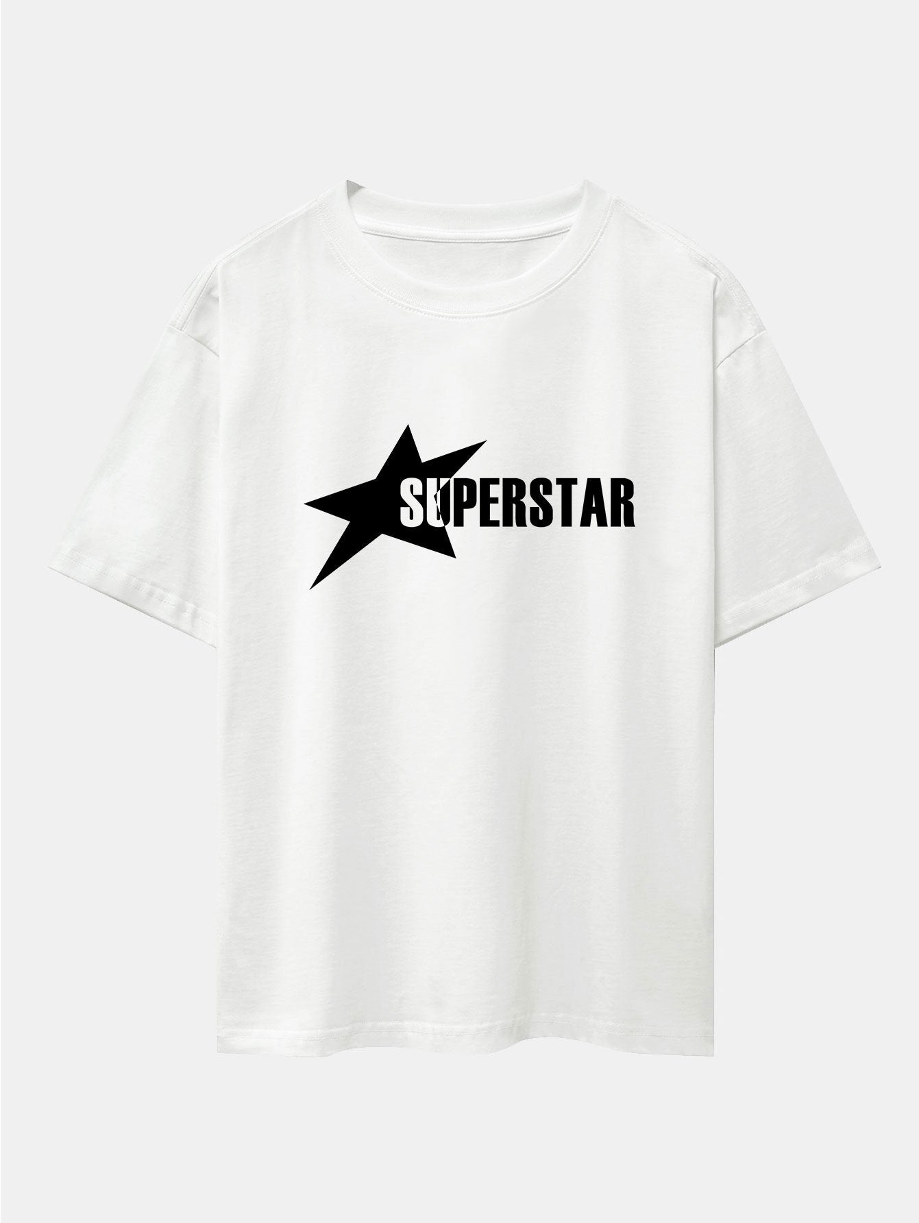 Superstar Print Drop Shoulder Oversize T-Shirt