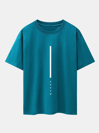 Dream Stripe Print Drop Shoulder Oversize T-Shirt