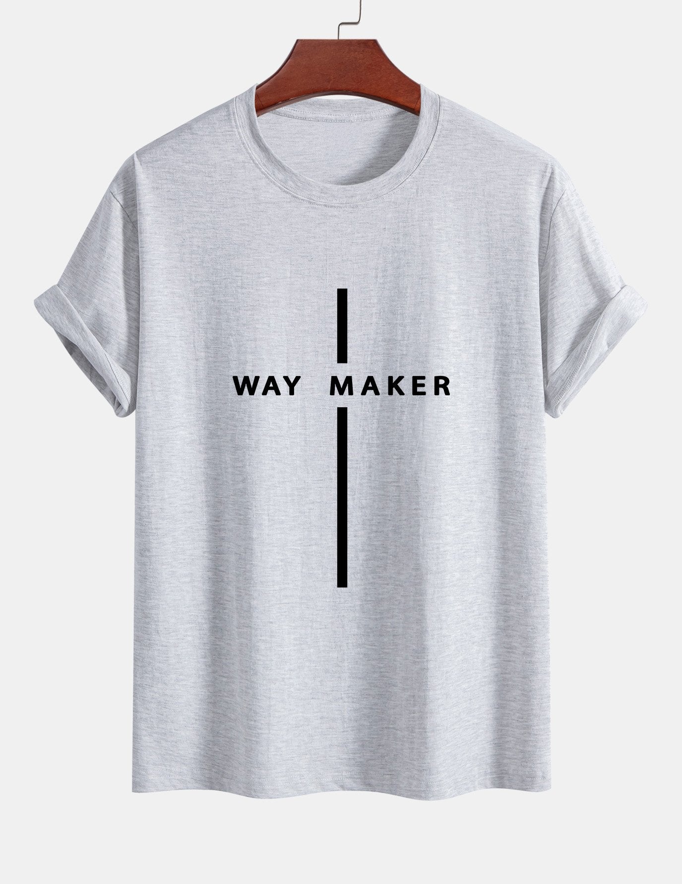 Regular Fit Way Maker Stripe Print Cotton T-Shirt