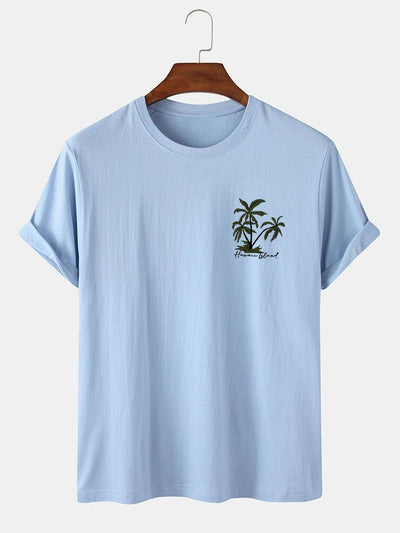 Hawaii Island Palm Tree Print T-Shirt