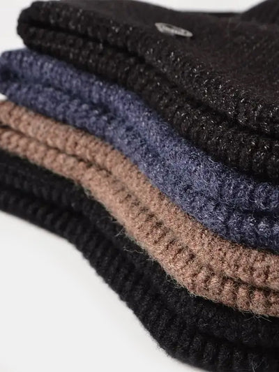 Warm Ear Covers Knit Beanie Hat