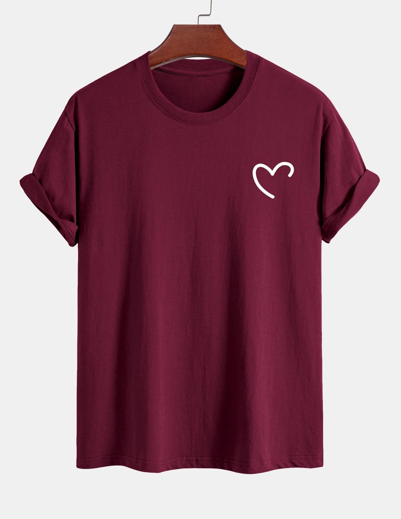 Regular Fit Heart Print Cotton T-Shirt