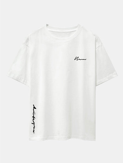 Slogan Print Drop Shoulder Oversize T-Shirt