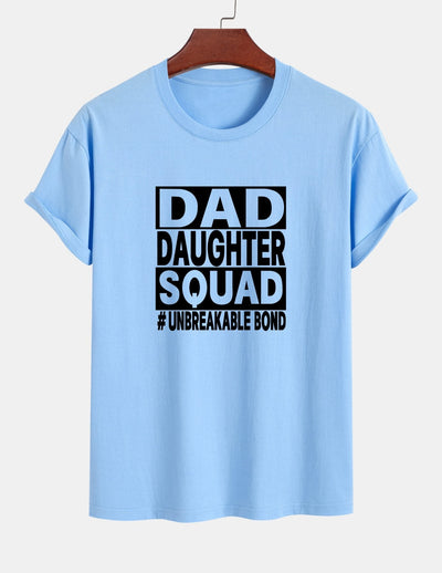 Regular Fit Dad And Daughter Squad Print Cotton T-Shirt