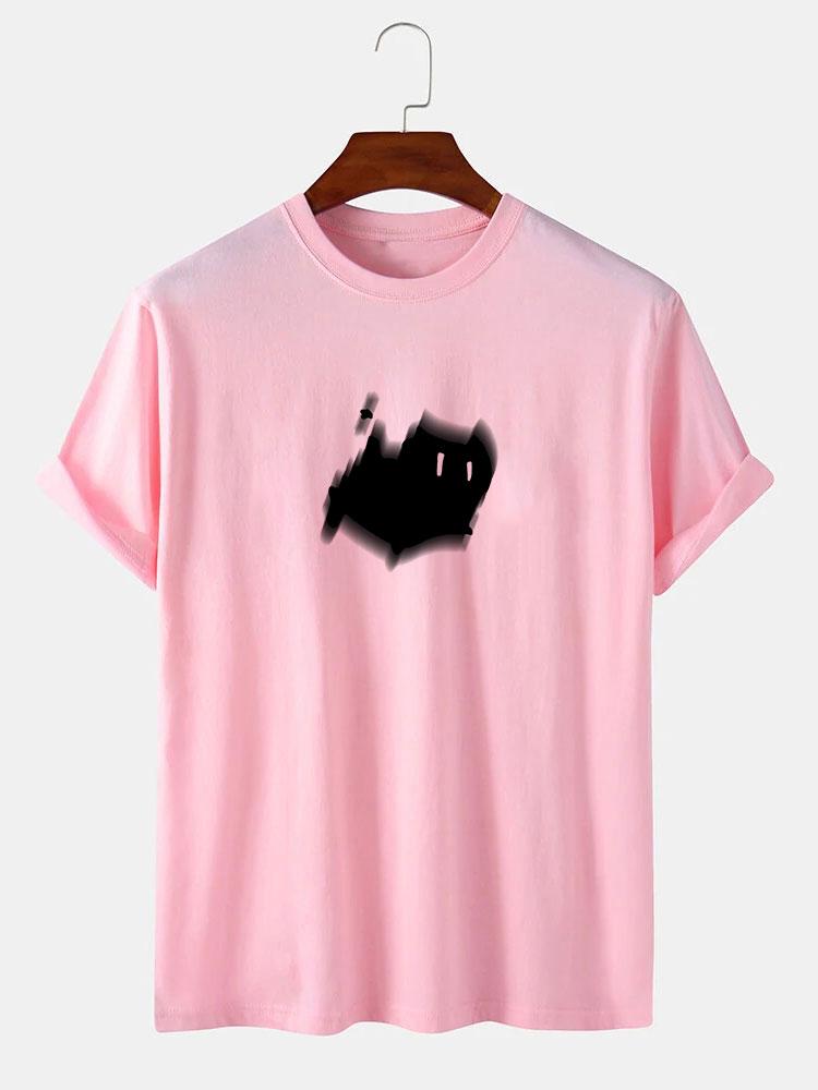Scared Cat Print T-Shirt