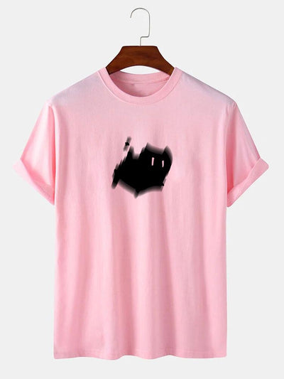 Scared Cat Print T-Shirt