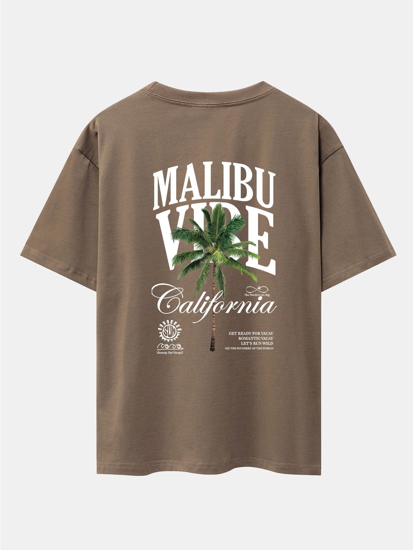 California Palm Tree Back Print Drop Shoulder Oversize T-Shirt