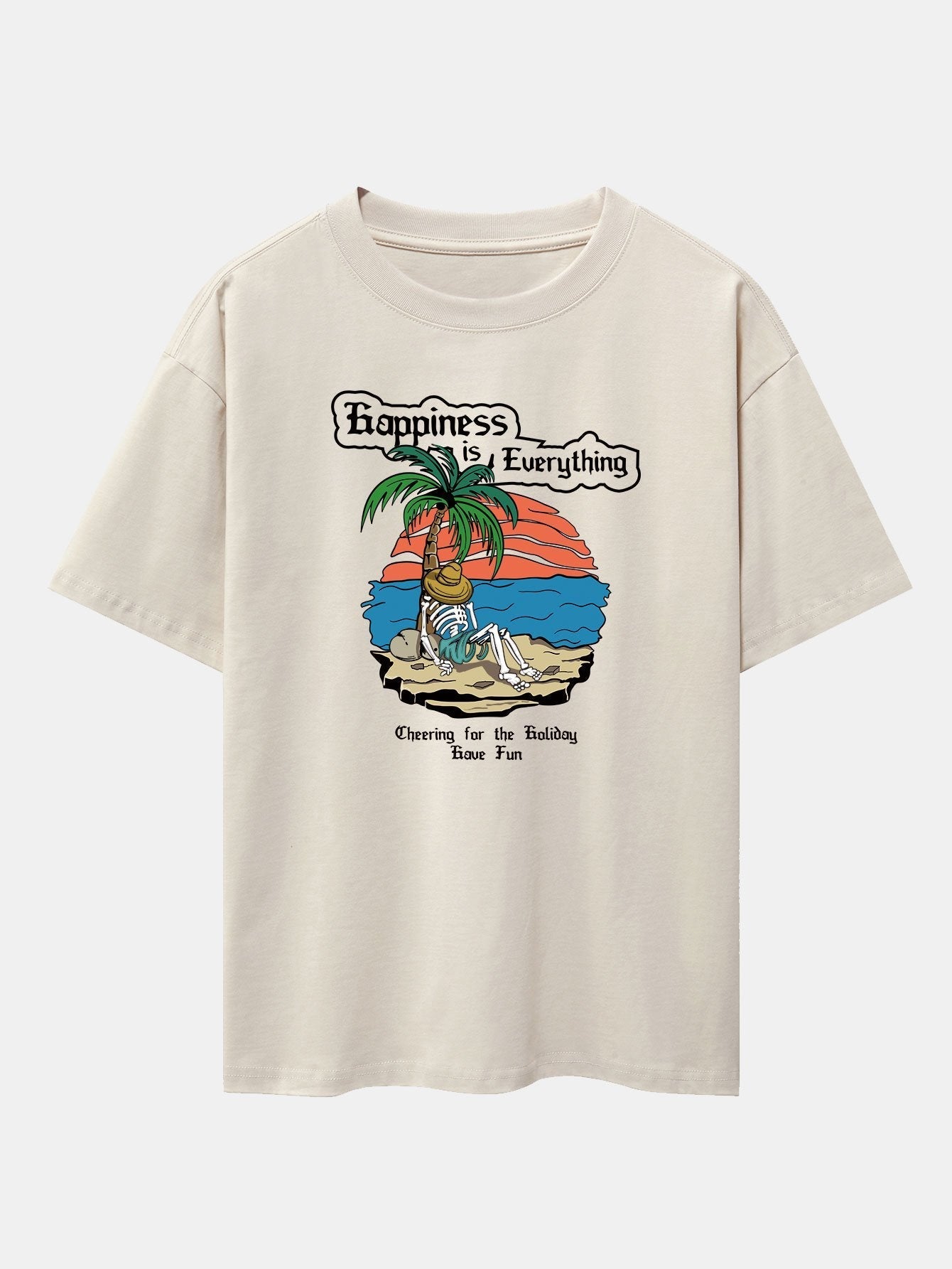 Skull Island Print Drop Shoulder Oversize T-Shirt