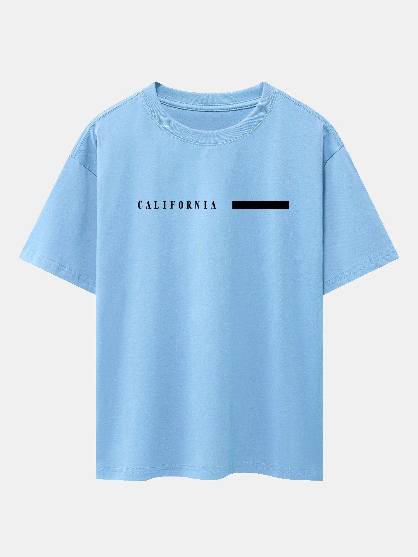 California Slogan Print Drop Shoulder Oversize T-Shirt