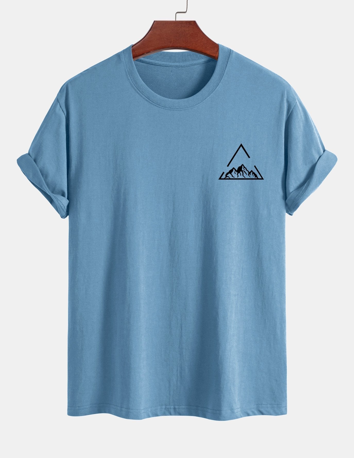 Regular Fit Mountain Print Cotton T-Shirt