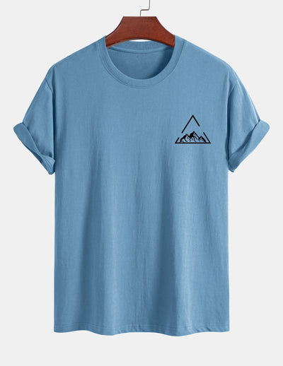 Regular Fit Mountain Print Cotton T-Shirt