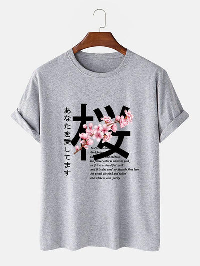 Slogan Cherry Blossom Print T-Shirt