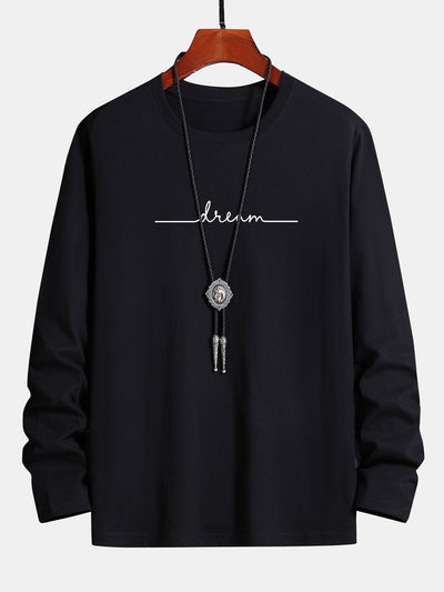 Long Sleeve Dream Print Cotton T-Shirt