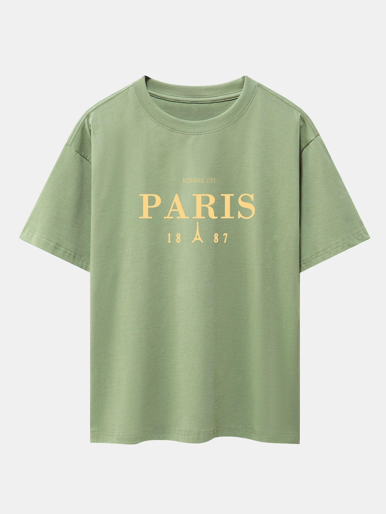 Paris Print Drop Shoulder Oversize T-Shirt