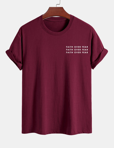 Regular Fit Slogan Print Cotton T-Shirt