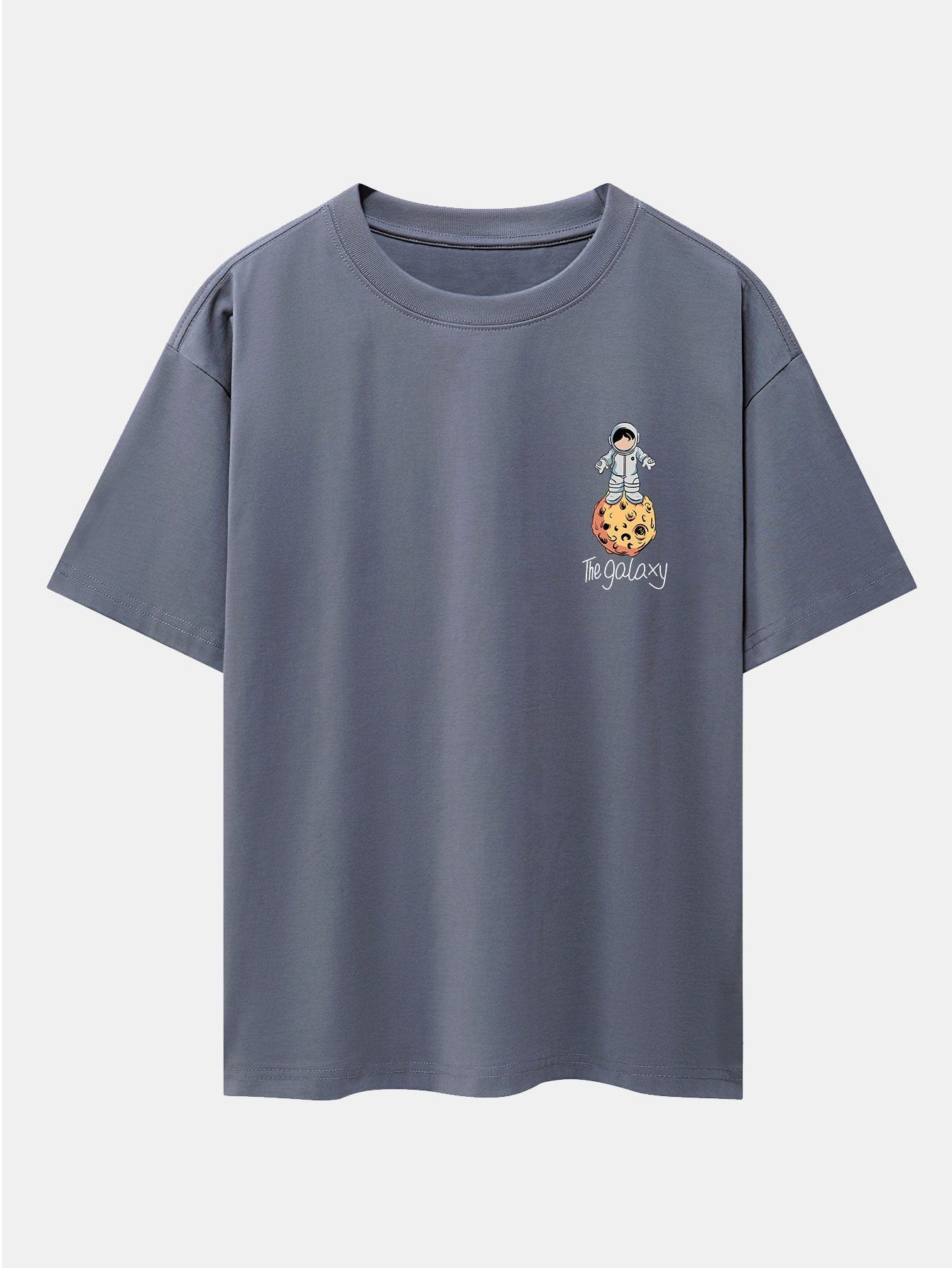 Galaxy Astronaut Print Drop Shoulder Oversize T-Shirt