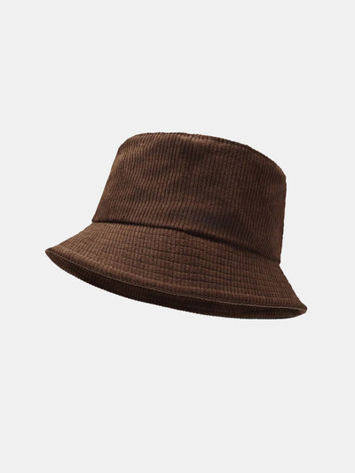 Solid Color Check Corduroy Bucket Hat
