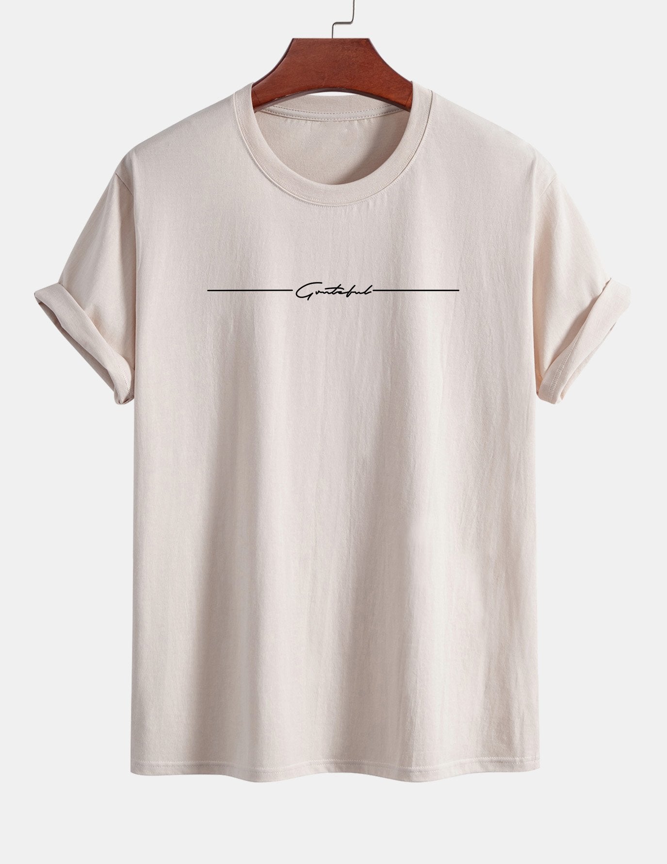 Regular Fit Slogan Print Cotton T-Shirt