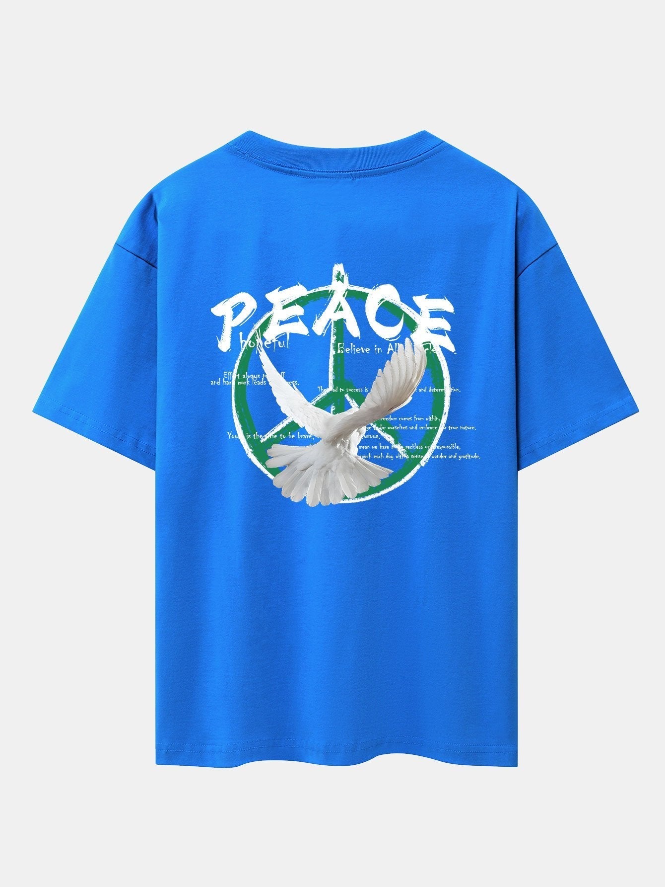 Dove With Peace Symbol Back Print Drop Shoulder Oversize T-Shirt