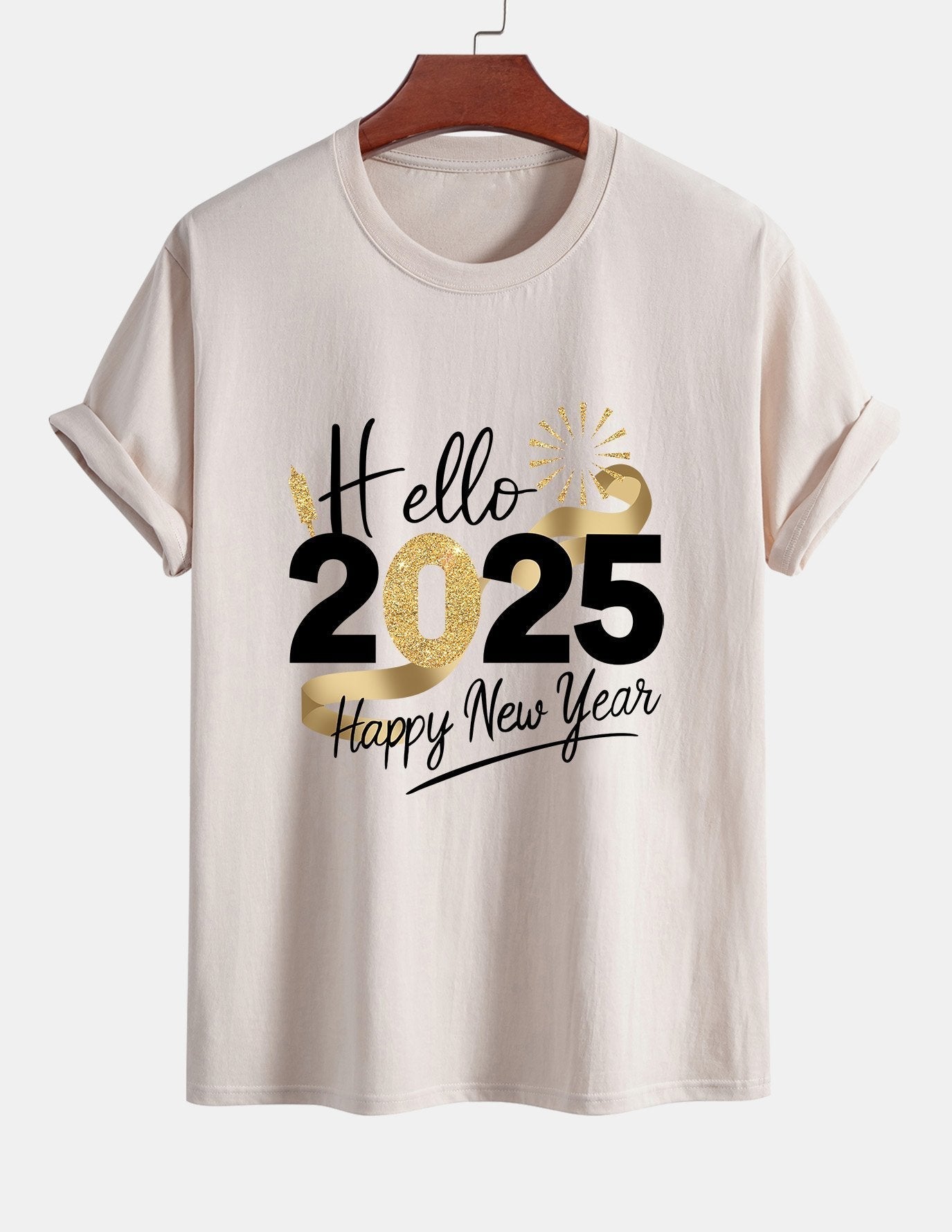 Regular Fit New Year 2025 Print Cotton T-Shirt
