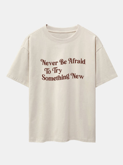 Slogan Print Drop Shoulder Oversize T-Shirt