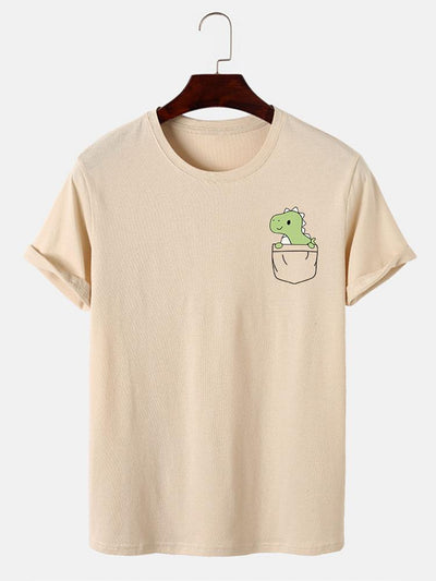 Pocket Dinosaur Print T-Shirt