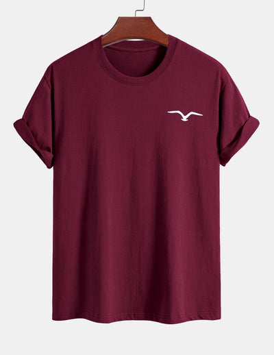 Regular Fit Seagull Print Cotton T-Shirt