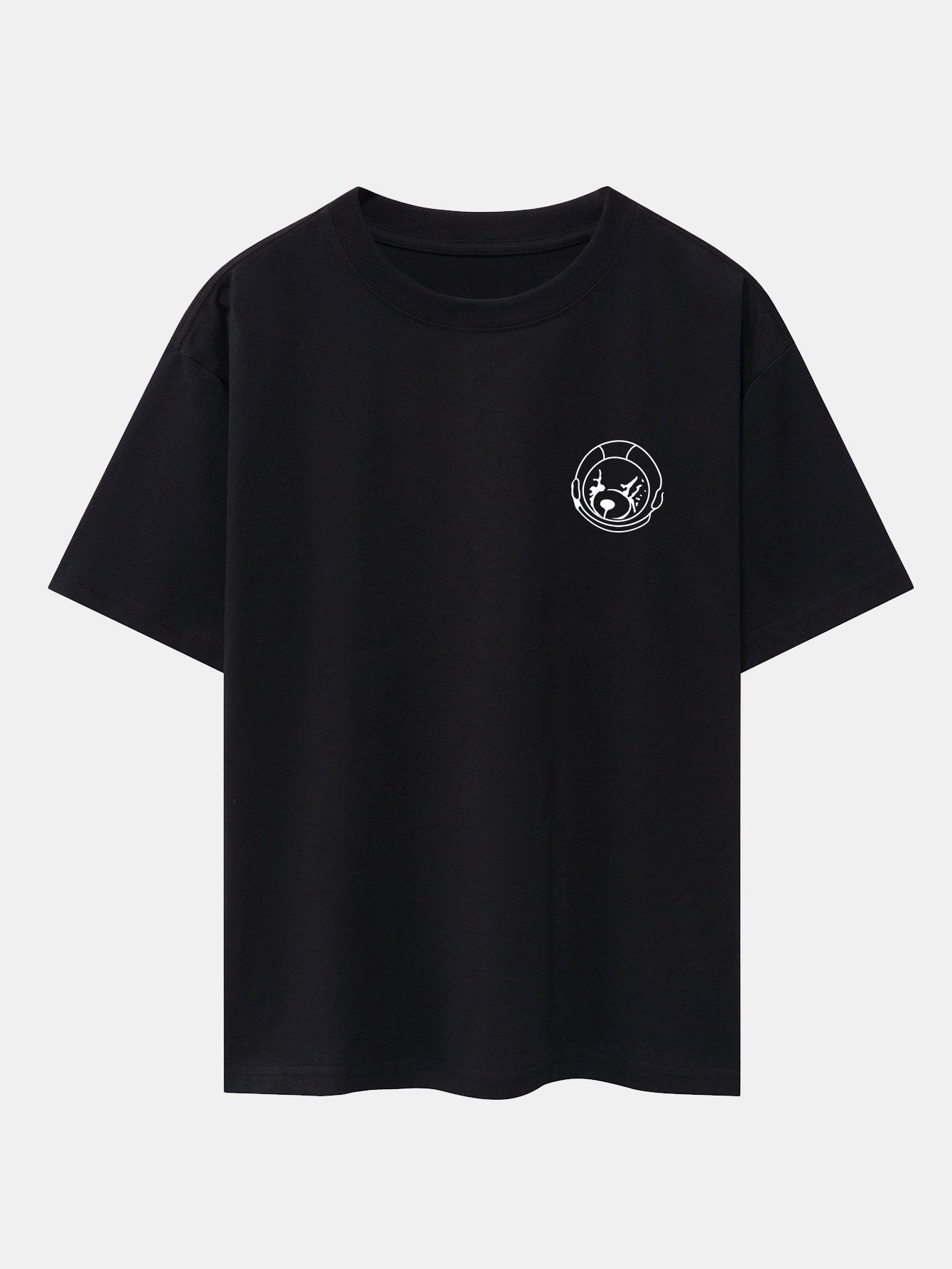 Planet Astronaut Print Drop Shoulder Oversize T-Shirt
