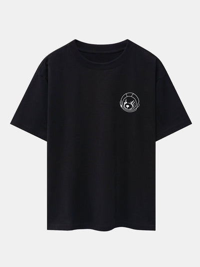 Planet Astronaut Print Drop Shoulder Oversize T-Shirt