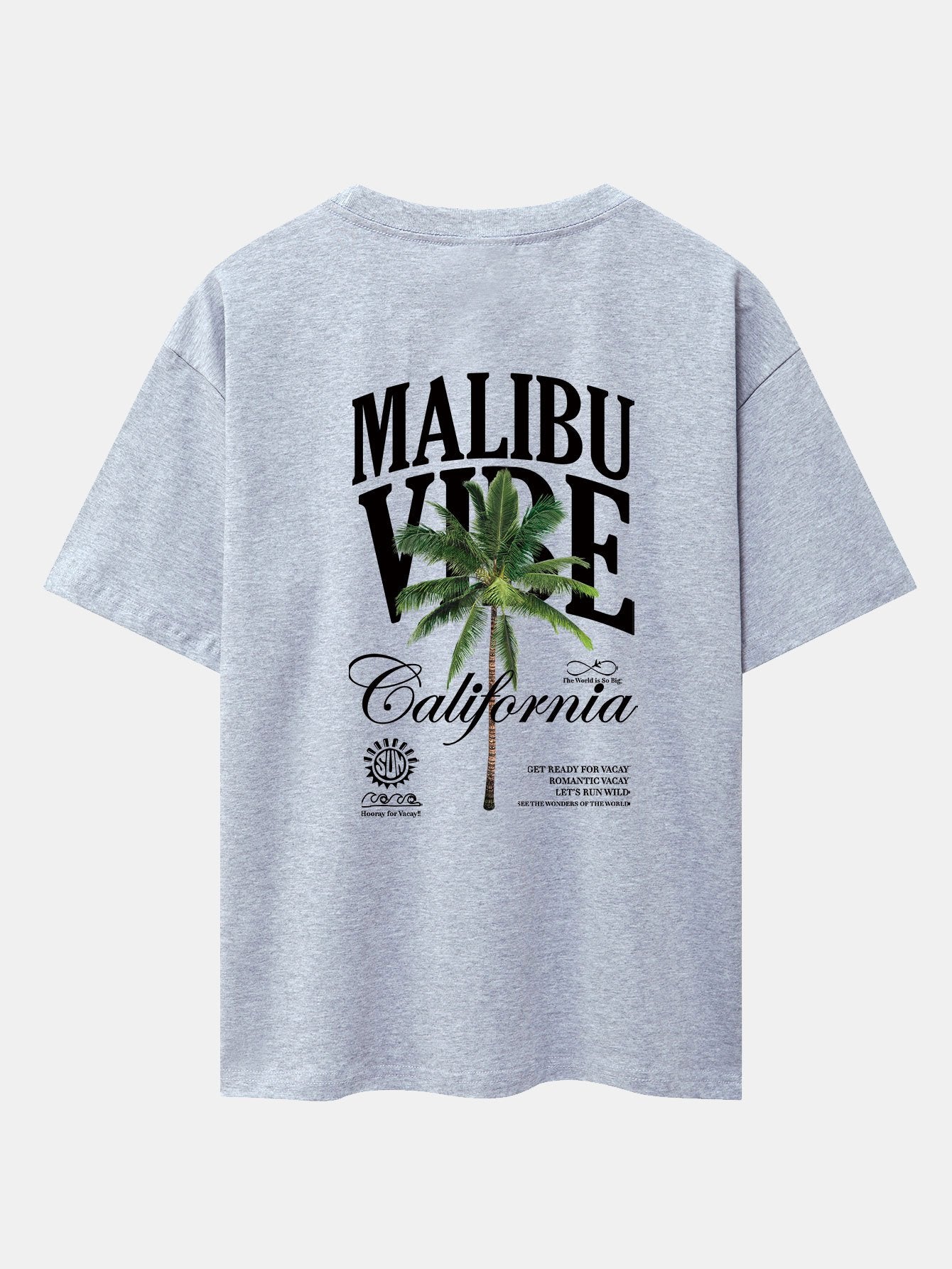 California Palm Tree Back Print Drop Shoulder Oversize T-Shirt