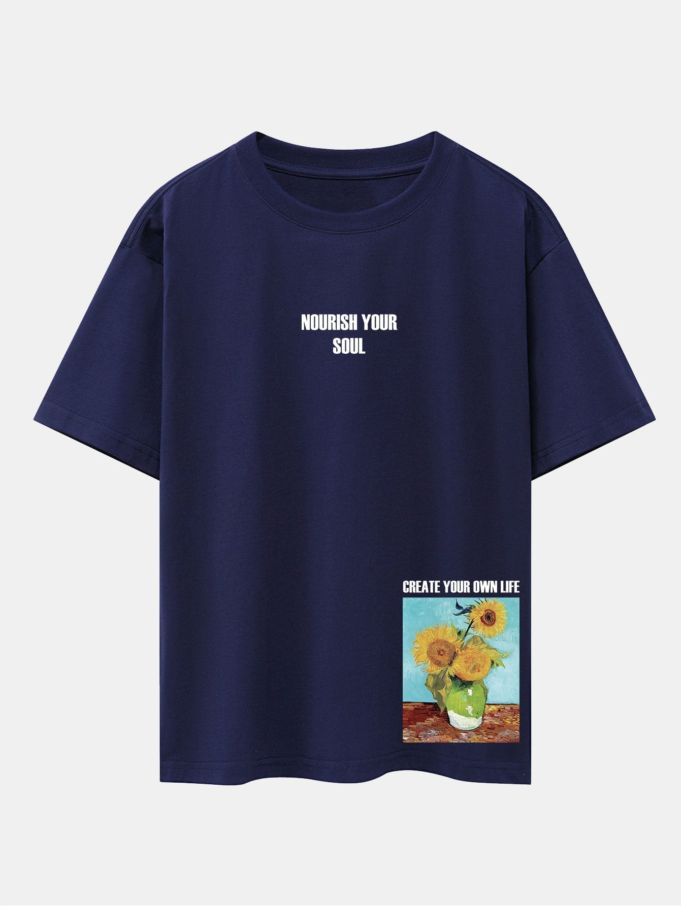 Sunflower Slogan Print Drop Shoulder Oversize T-Shirt