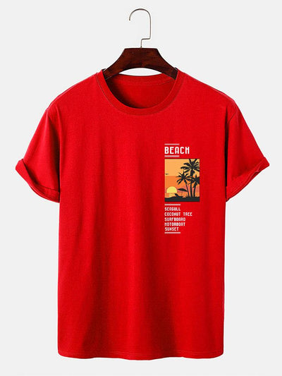 Beach Scenery Slogan Print T-Shirt