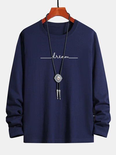 Long Sleeve Dream Print Cotton T-Shirt