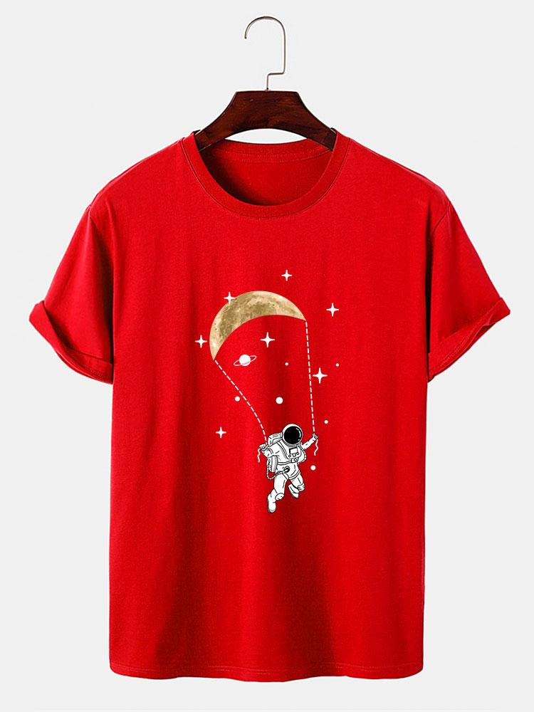 Astronaut Moon Print T-Shirt