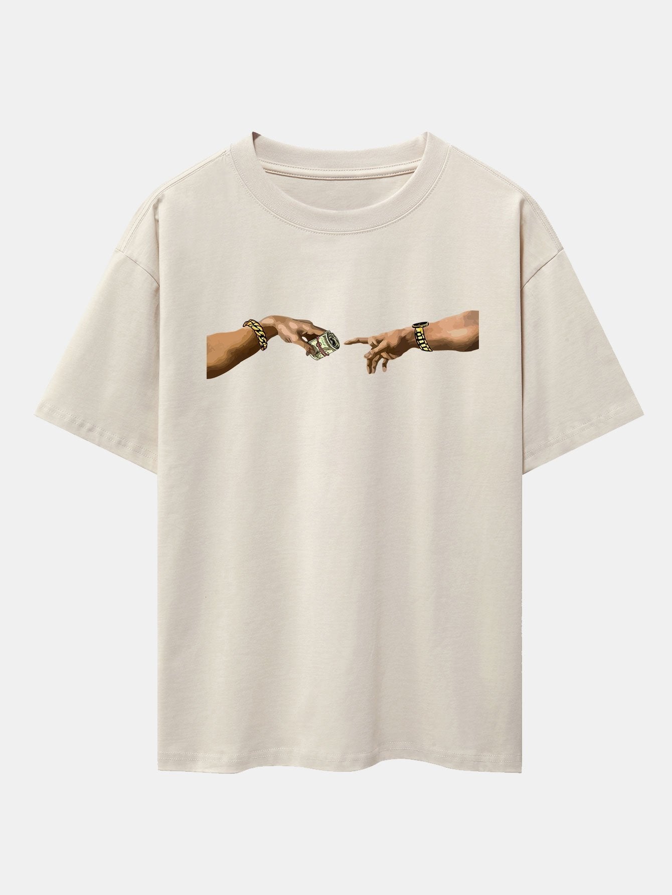 Cash Hand Print Drop Shoulder Oversize T-Shirt