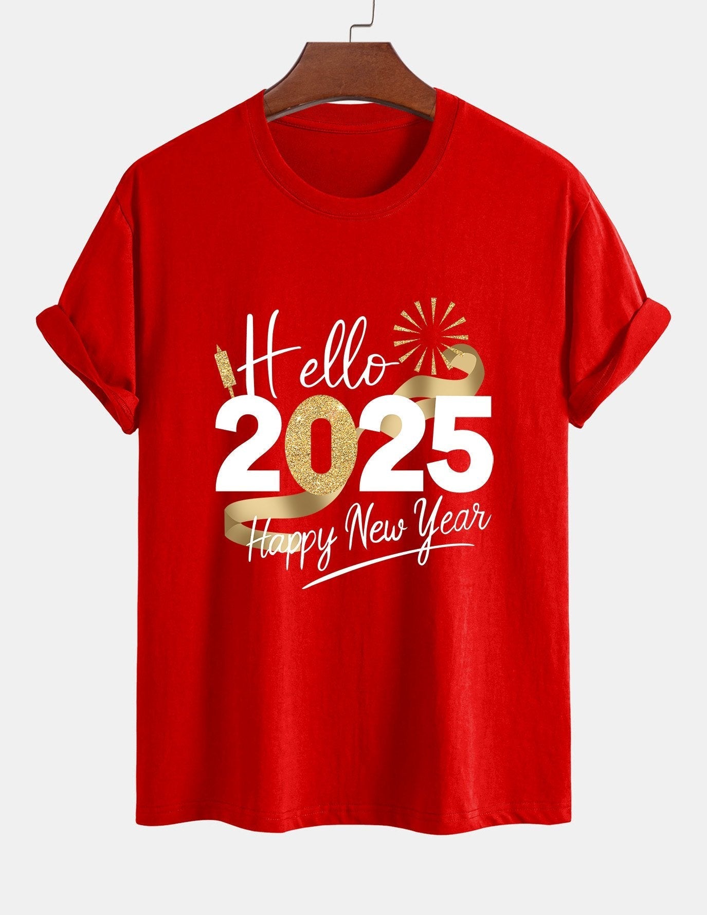 Regular Fit New Year 2025 Print Cotton T-Shirt