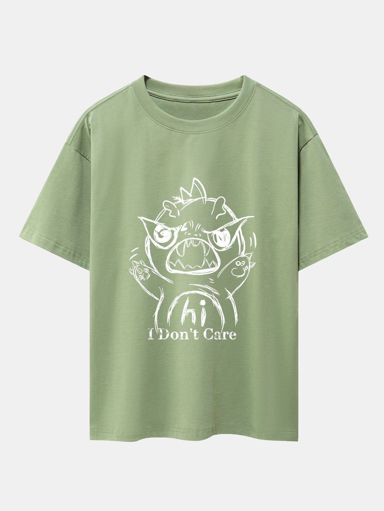 Cartoon Dinosaur Print Drop Shoulder Oversize T-Shirt